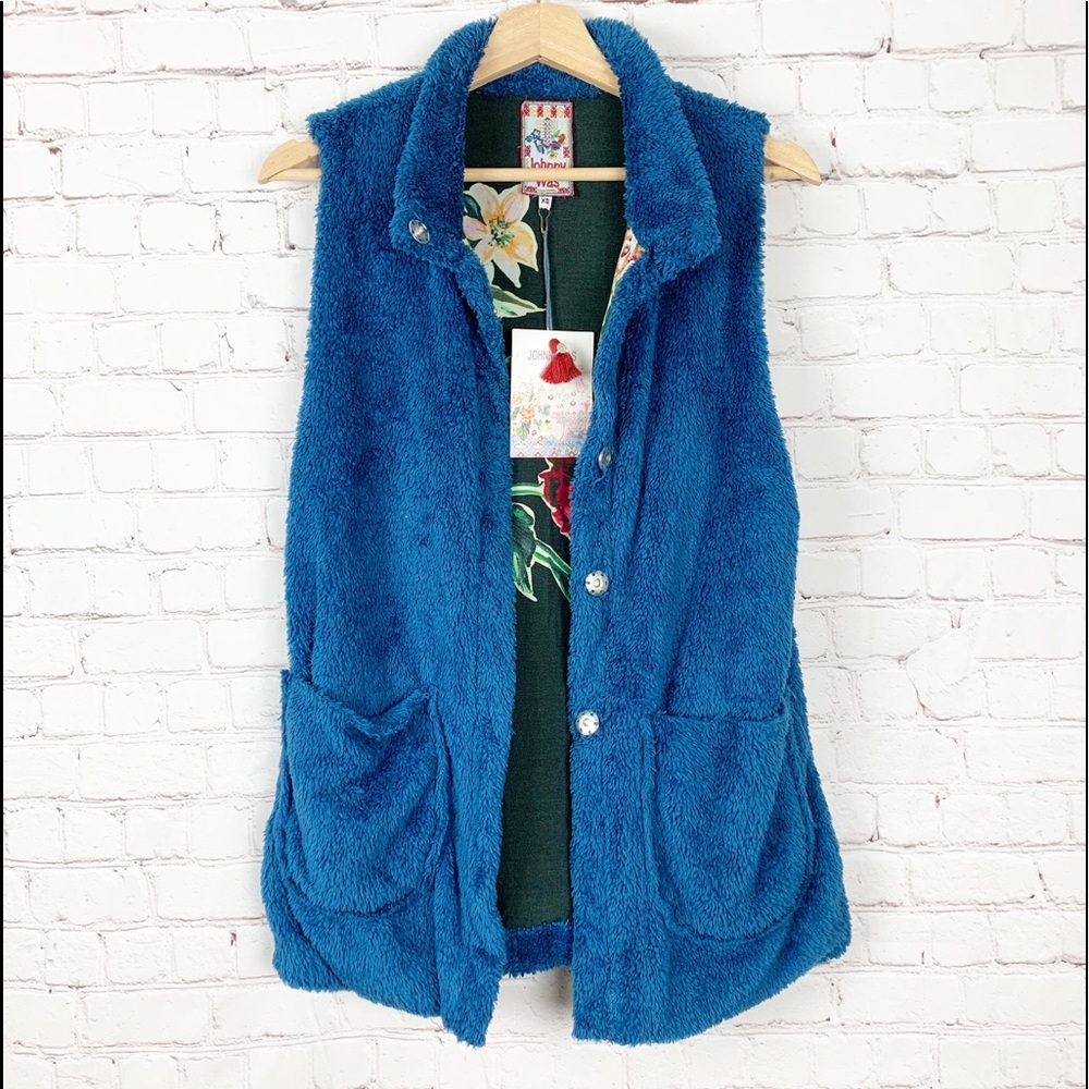 NWT Johnny Was - Vicney Blue Reversible Vest - Picture 2 of 7